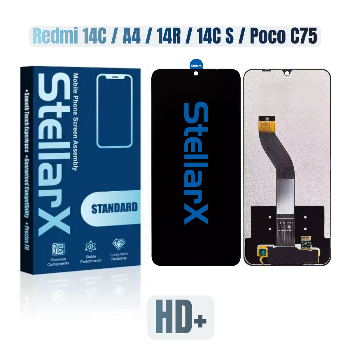 StellarX Standard Display HD+ For Redmi 14C / A4 / 14R / 14CS / Poco C75