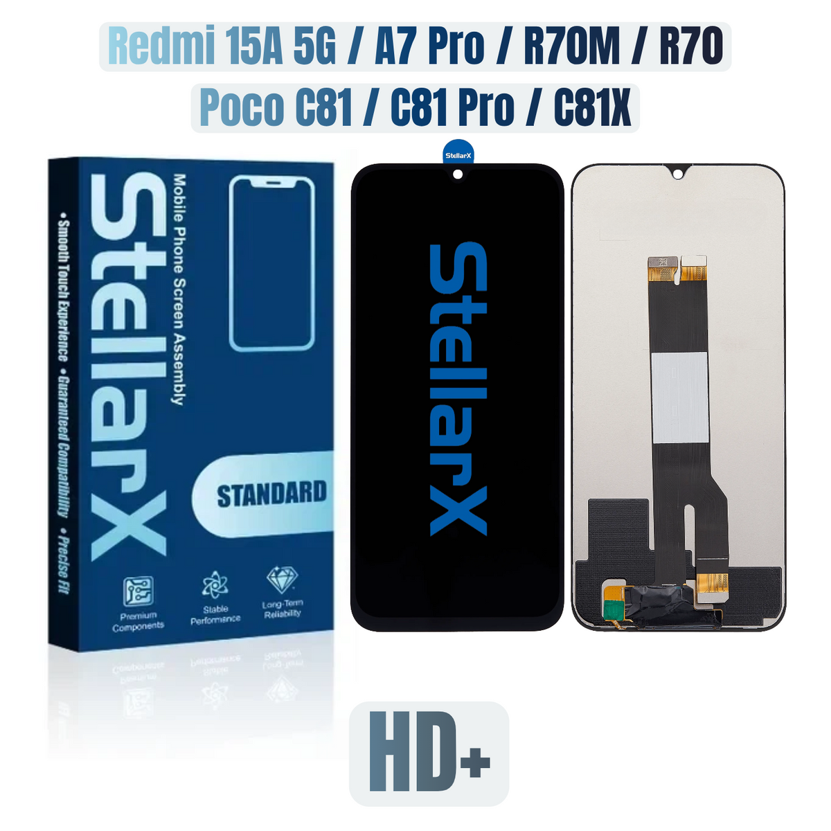 StellarX Standard Display HD+ For Redmi 15A 5G / A7Pro / R70M / R70 / Poco C81 / C81Pro / C81X