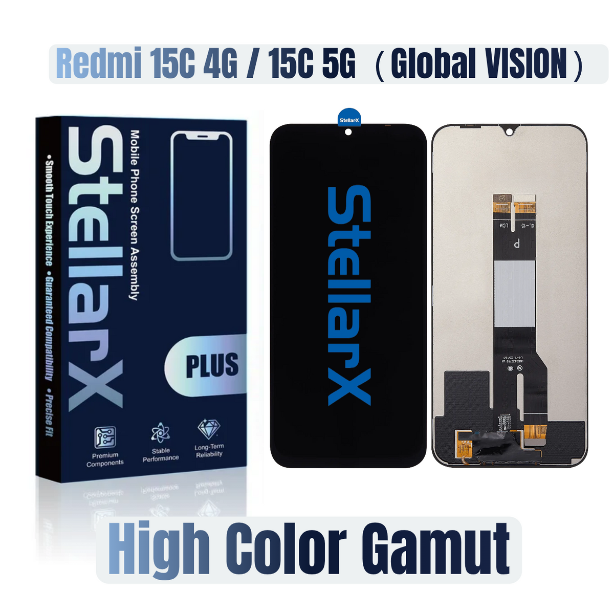 StellarX Plus Display High Color Gamut For Redmi 15C 4G / 5G  (Global Vision)