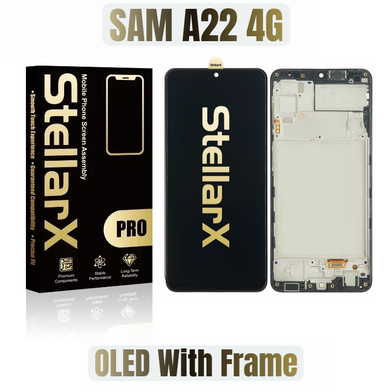 StellarX Pro Display Pro OLED With Frame For Samsung A22 4G