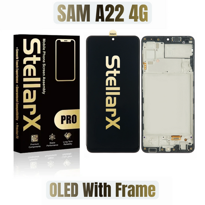 StellarX Pro Display Pro OLED With Frame For Samsung A22 4G