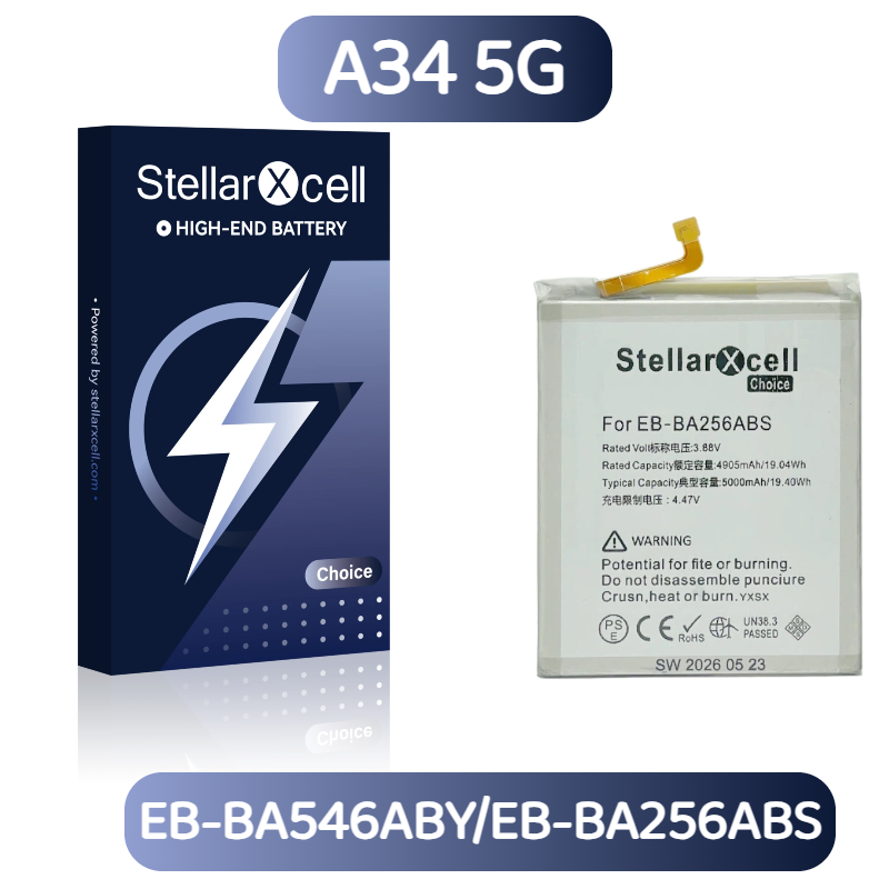 StellarXcell Choice Battery For Samsung A34 5G EB-BA546ABY EB-BA256ABS