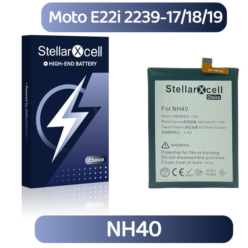 StellarXcell Choice Battery For Motorola E22i XT2239-17/18/19 NH40