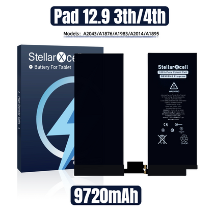 StellarXcell Tablet Battery For iPad Pro 12.9 3th / 4th /A2043 / A1876 / A1983 / A2014 / A1895
