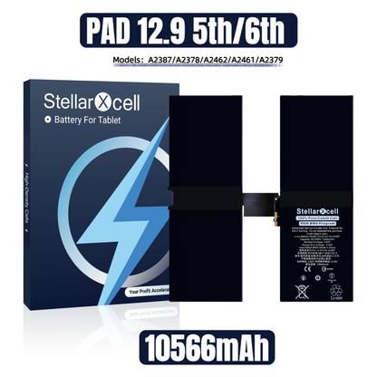 StellarXcell Tablet Battery For iPad Pro 12.9 5th / 6th  /A2387/A2378/A2462/A2461/A2379