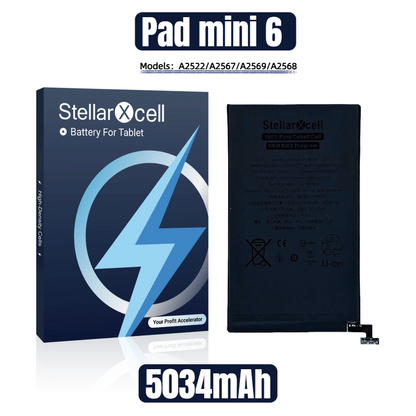 StellarXcell Tablet Battery For iPad Mini6  / A2522 / A2567 / A2569 / A2568