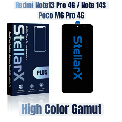 StellarX Plus Display High Color Gamut For Redmi Note 13 Pro 4G / Note 14s / Poco M6 Pro 4G