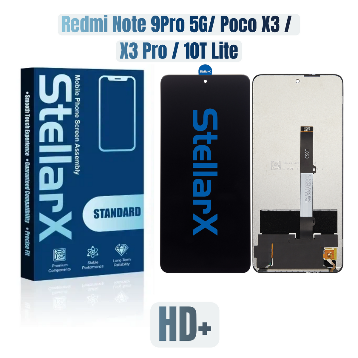 StellarX Standard Display HD+ For Note 9 Pro 5G/ Poco X3 / X3 Pro/ 10T Lite