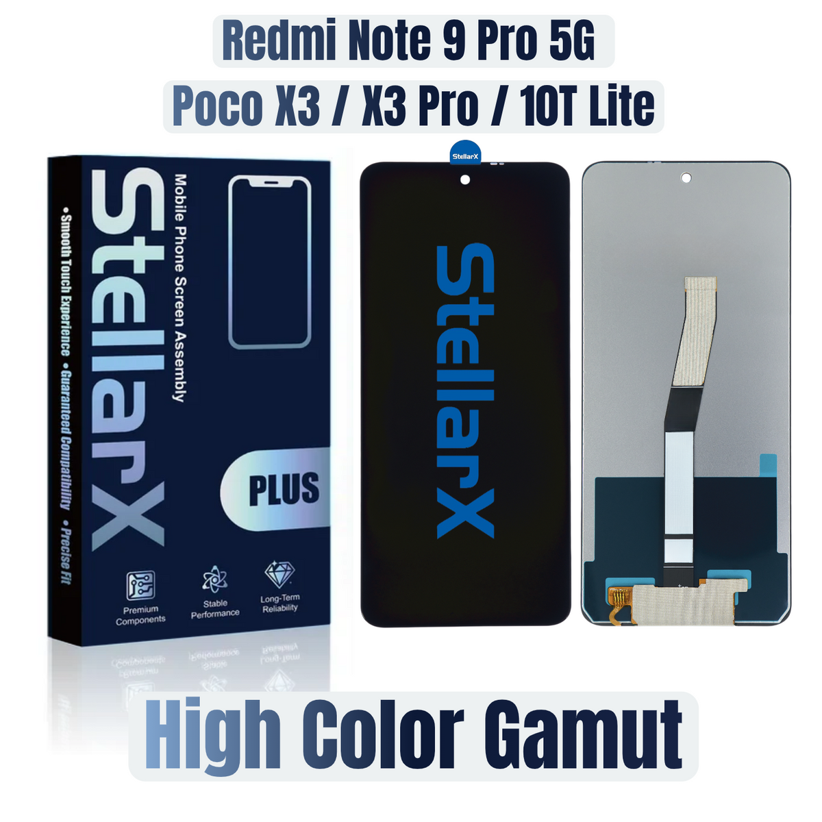 StellarX Plus Display High Color Gamut For Redmi Note 9 Pro 5G / Poco X3 / X3 Pro / 10T Lite